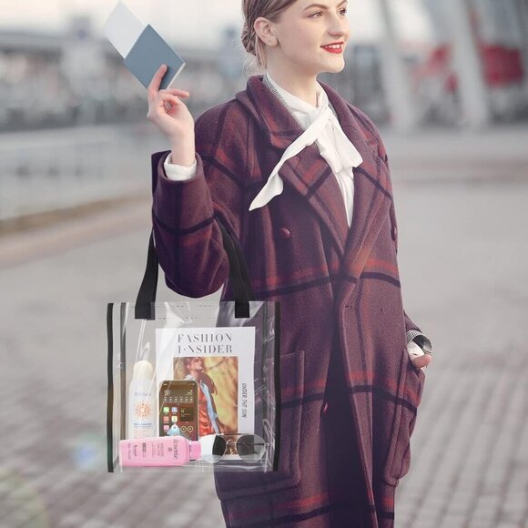 2-Pack Stadium Approved Clear Tote Bag, 12x12x6 Clear Lunch Bag, Perfect for Wor - Picture 3 of 8